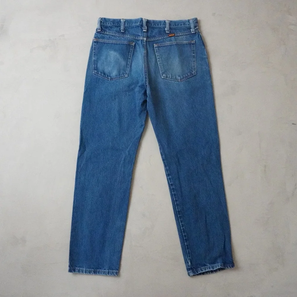 Vintage Rustler Regular Fit Jeans 34x32 Mens Blue Denim Straight Leg 90s